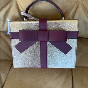 Kate Spade Elegant Rose Gold and Burgundy Handbag NWT